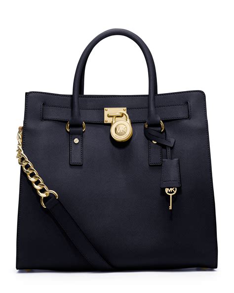 michael kors hamilton large ew tote black|Michael Kors saffiano large tote.